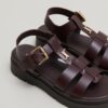 Jonak Liverpool Platform Sandals, Brown Leather