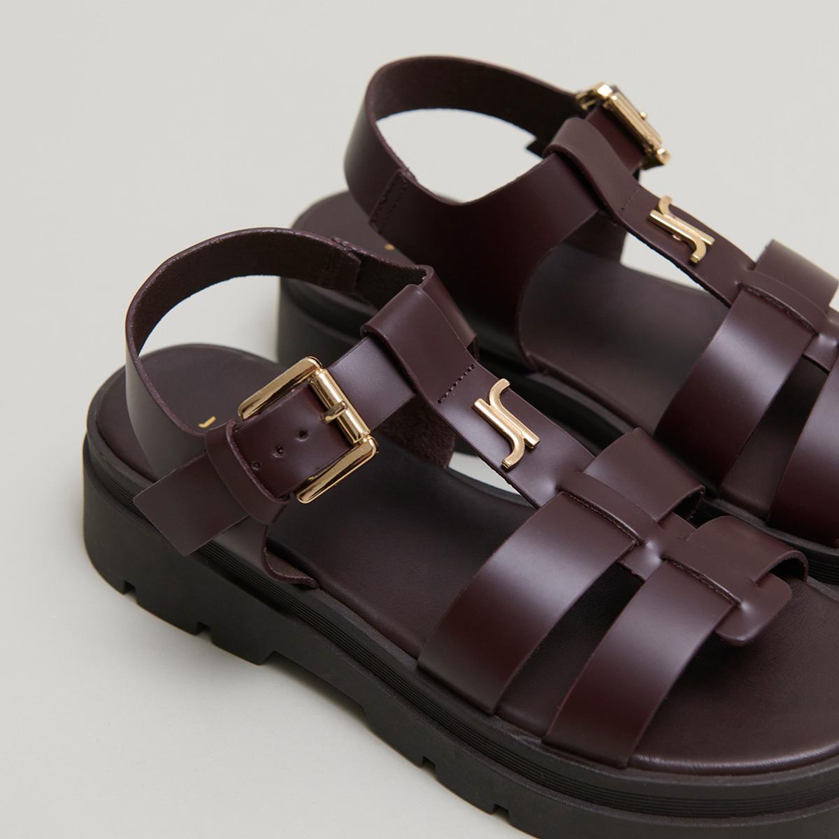 Jonak Liverpool Platform Sandals, Brown Leather