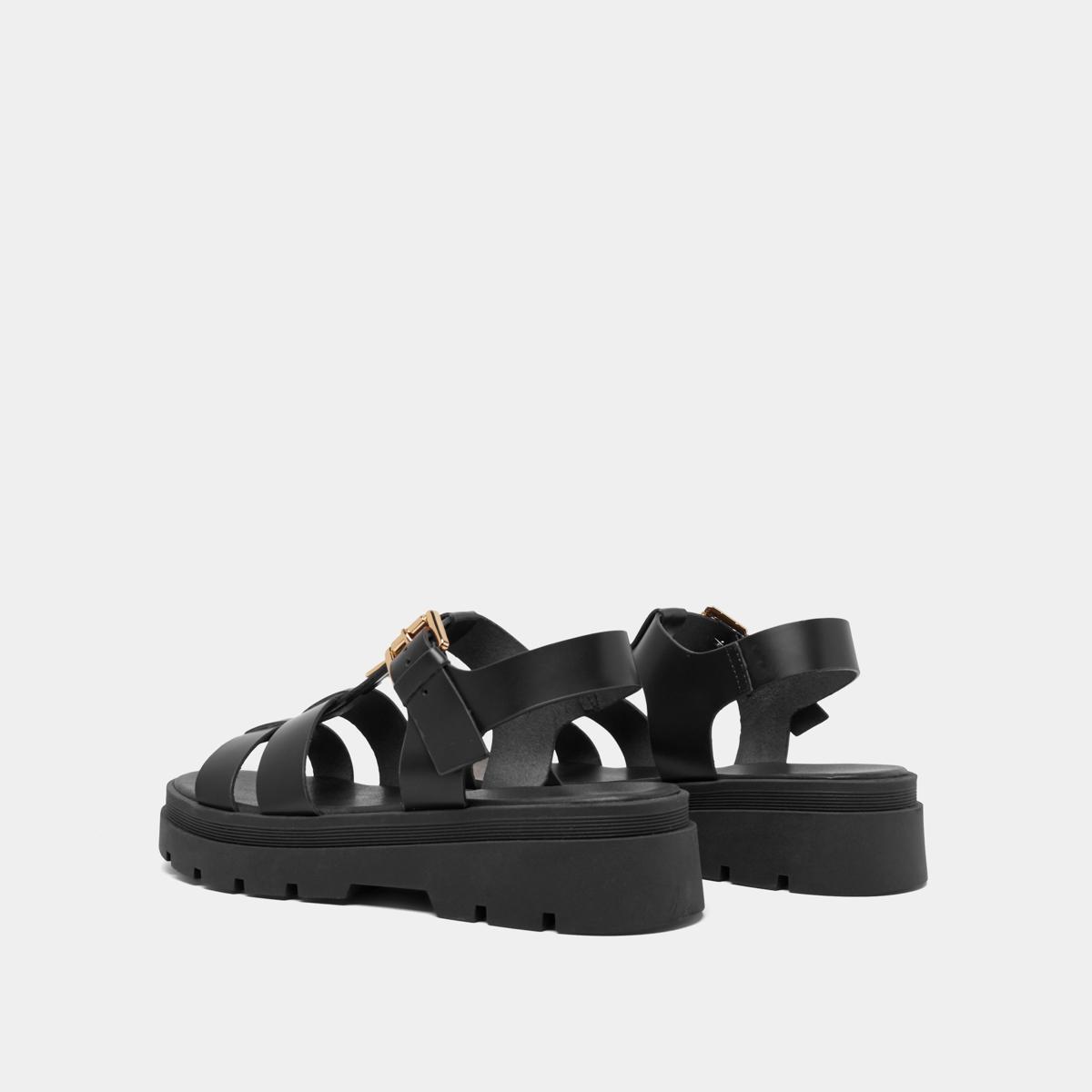 3800407-26 (1) Jonak Liverpool Platform Sandals, Black Leather