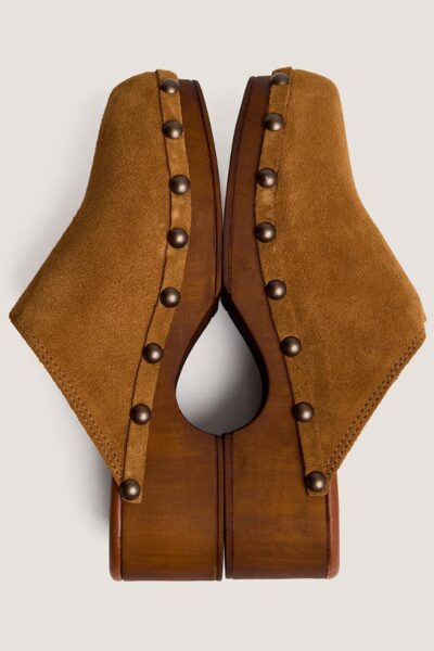 Jonak Naky Platform Mules, Tobacco Split Leather