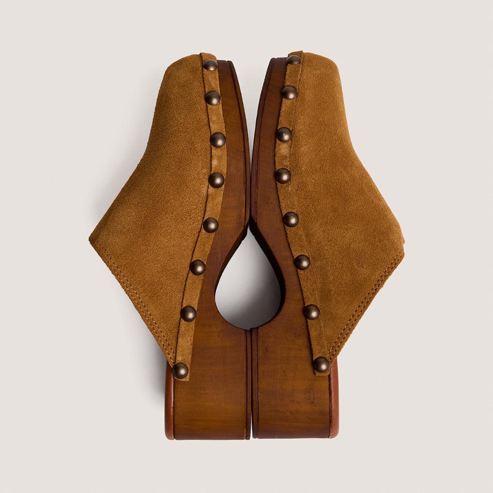 3800469-320 (1) Jonak Naky Platform Mules, Tobacco Split Leather