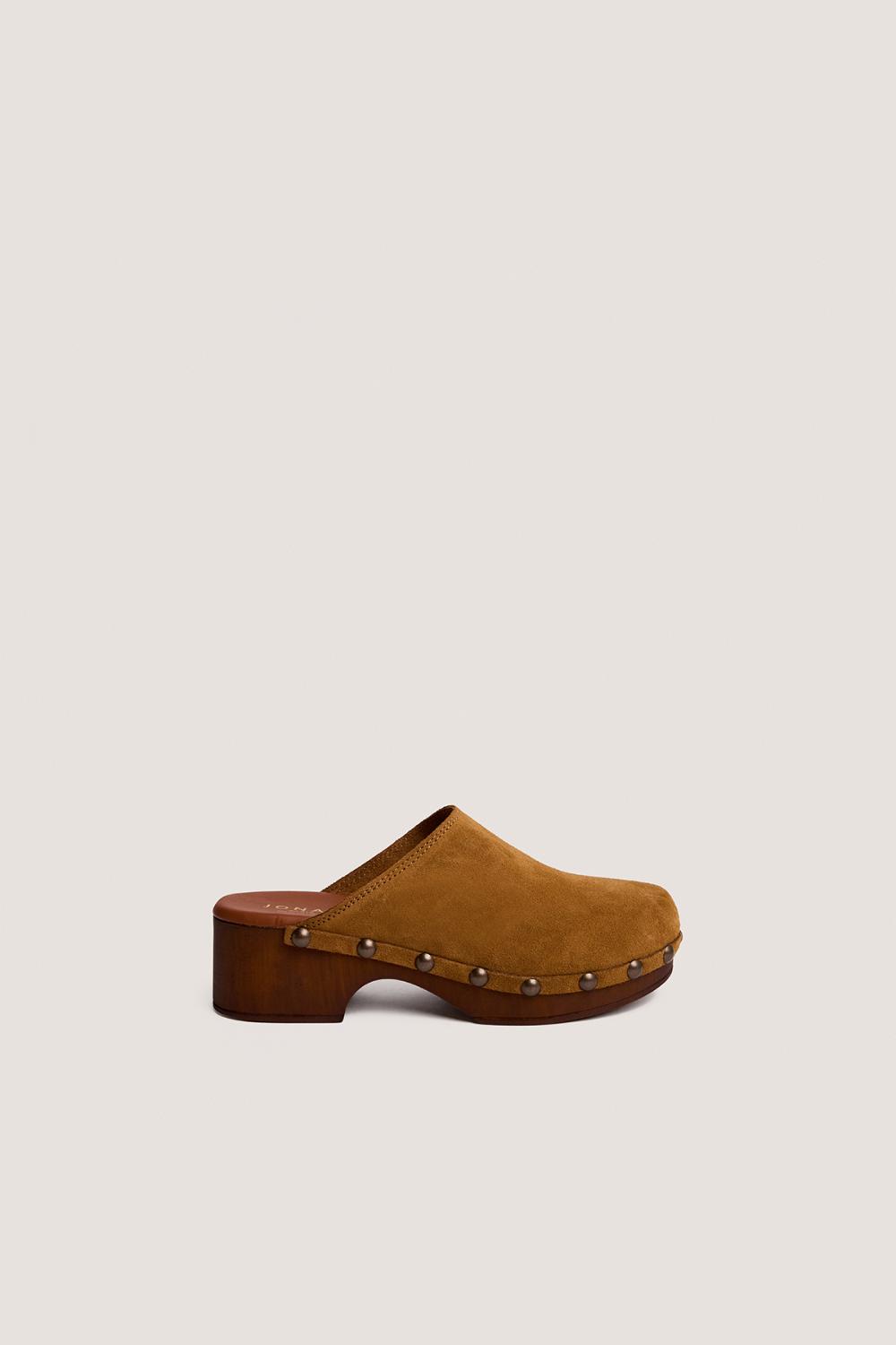 3800469-320 (2) Jonak Naky Platform Mules, Tobacco Split Leather
