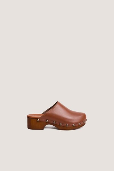 Jonak Naky Platform Mules, Cognac Leather