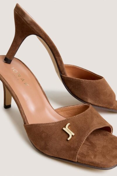 Jonak Vertige Heeled Mules, Hazelnut Suede