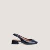 Jonak Dybilo Ballet Flats Slingbacks, Navy Pleated Patent Leather
