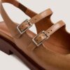 Jonak Dreamer Slingback Ballet Flats, Beige Aged Leather