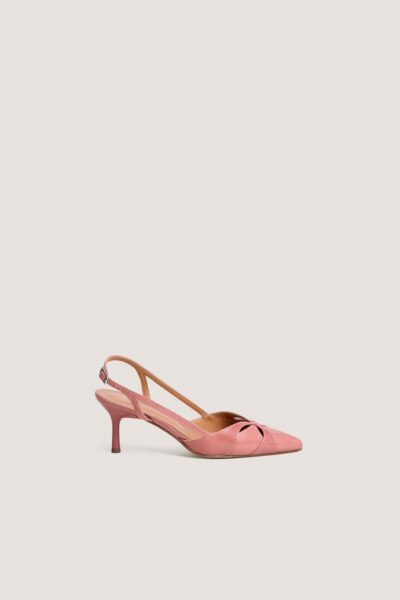Jonak Damour Slingback Pumps, Dusty Rose Pleated Patent Leather