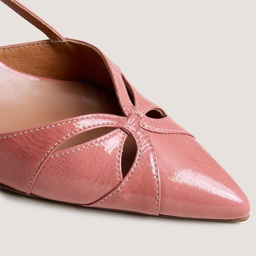 3800488-224 (4) Jonak Damour Slingback Pumps, Dusty Rose Pleated Patent Leather