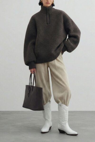 Jonak Delea Boots, White Aged Leather