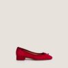 Jonak Dadou Flats with Heel, Berry Red Velvet