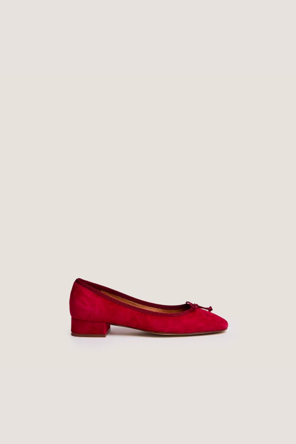 3900163-375-1 Jonak Dadou Flats with Heel, Berry Red Velvet