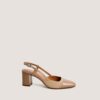 Jonak Dhapop Heeled Slingbacks, Camel Patent Leather and Velvet.