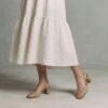 3900215-439-4 Jonak Dhapop Heeled Slingbacks, Camel Patent Leather and Velvet.