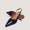 Jonak Destelle Slingback Pumps, Navy Patent Leather and Suede