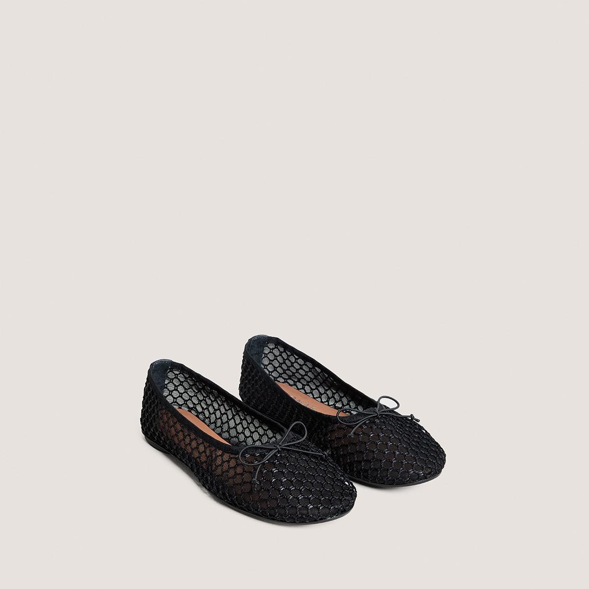 Jonak Dalessia Ballet Flats, Black Mesh