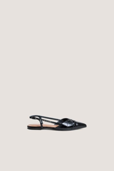 Jonak Damoura Slingback Ballet Flats, Glossy Black Leather.