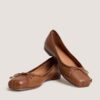 4000818-31 Jonak Domine Ballet Flats, Hazelnut Leather.