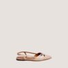 4000819-168-1 Jonak Damoura Slingback Ballet Flats, Sand Pleated Patent Leather