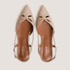 4000819-168 Jonak Damoura Slingback Ballet Flats, Sand Pleated Patent Leather