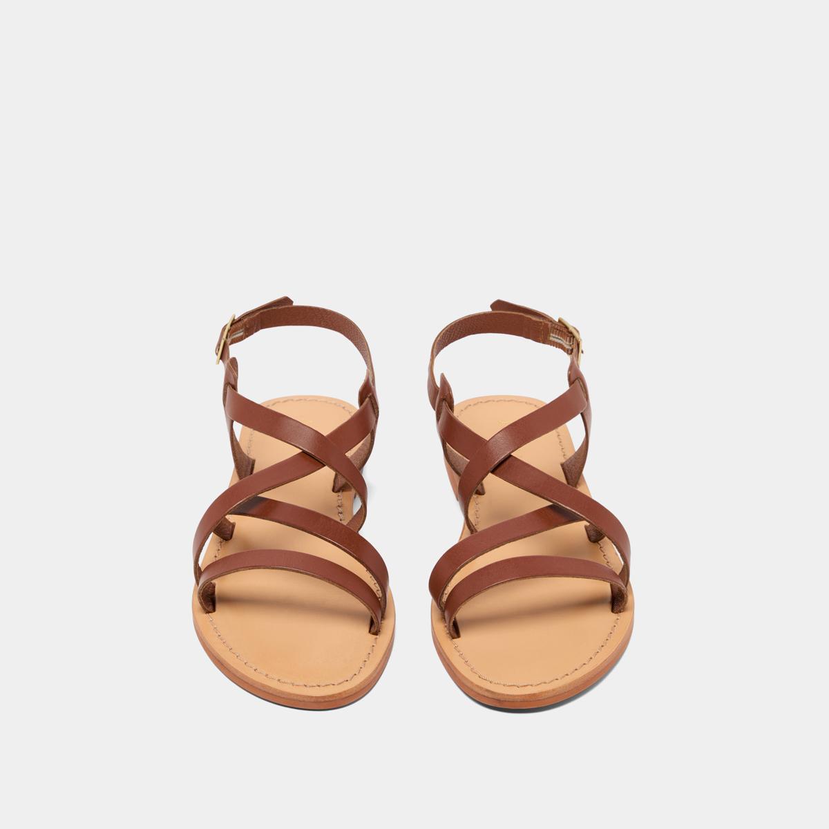 6000283-10 (1) Jonak Wischia Sandals, Cognac Leather.