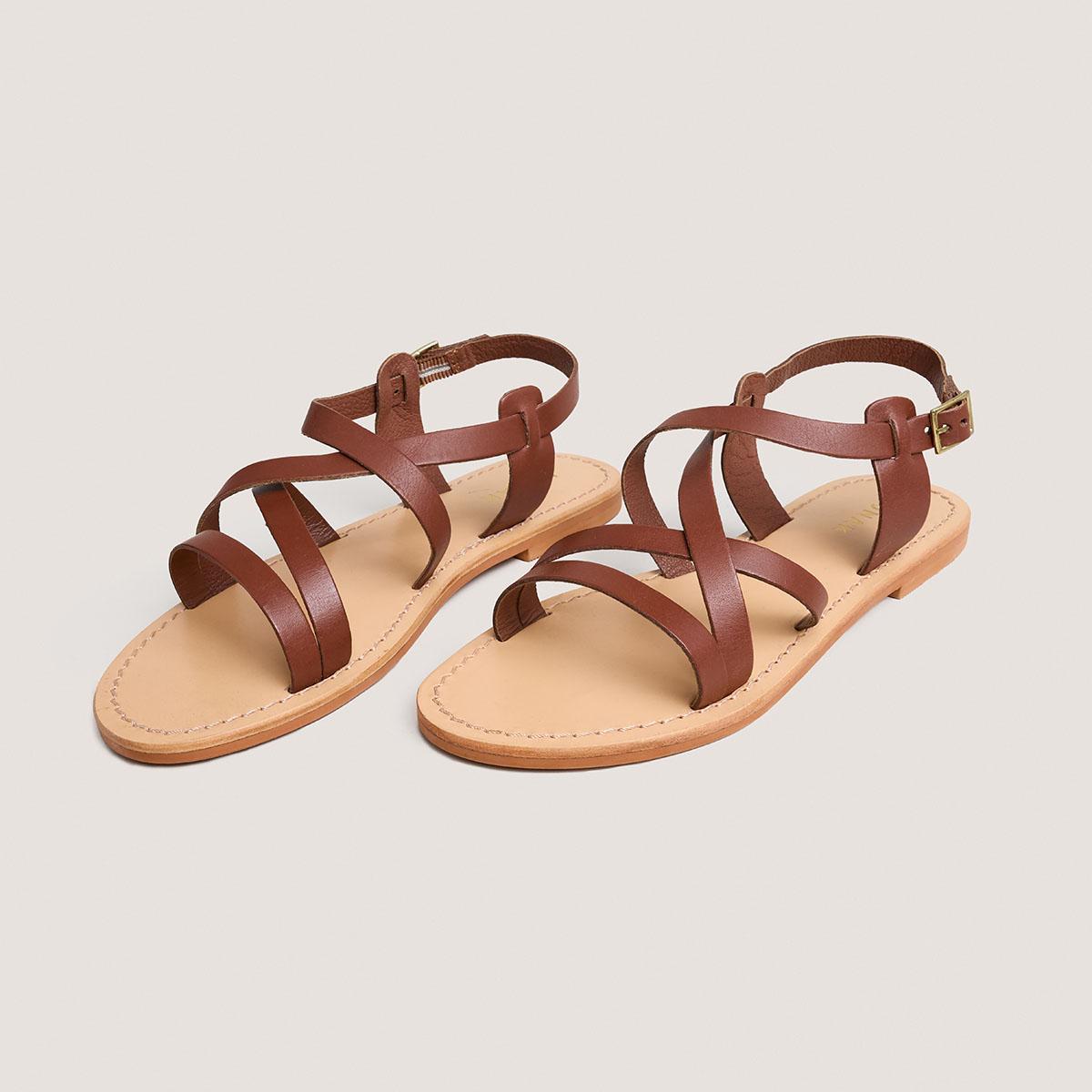 6000283-10 (5) Jonak Wischia Sandals, Cognac Leather.