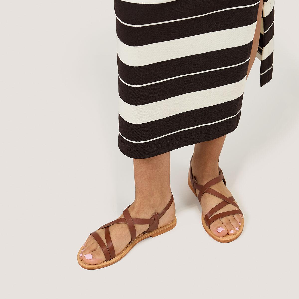 6000283-10 (6) Jonak Wischia Sandals, Cognac Leather.