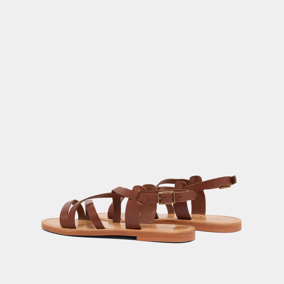 6000283-10 (7) Jonak Wischia Sandals, Cognac Leather.