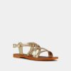 6000830-987 (3) Jonak Wischia Sandals, Platinum and Cognac Metallic Leather