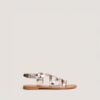 Jonak Wischia Sandals, Platinum and Cognac Metallic Leather
