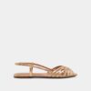 Jonak Deluck Flat Sandals, Dark Gold Crackled Leather