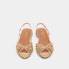 7000290-330-4 Jonak Deluck Flat Sandals, Dark Gold Crackled Leather