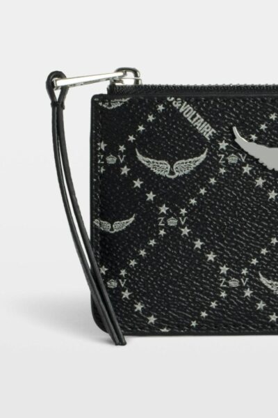 Zadig & Voltaire ZV Card Monogram Card Holder, Black.