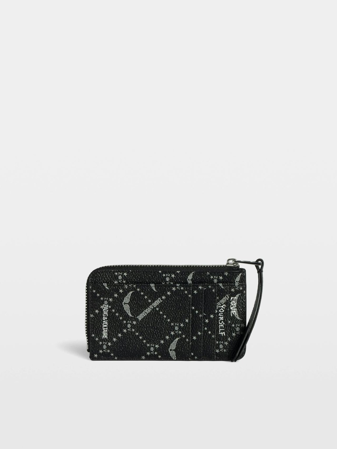 Zadig & Voltaire ZV Card Monogram Card Holder, Black.