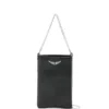 Zadig & Voltaire Rock Phone Pouch, Grained Leather Noir.