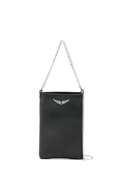 Zadig & Voltaire Rock Phone Pouch, Grained Leather Noir.