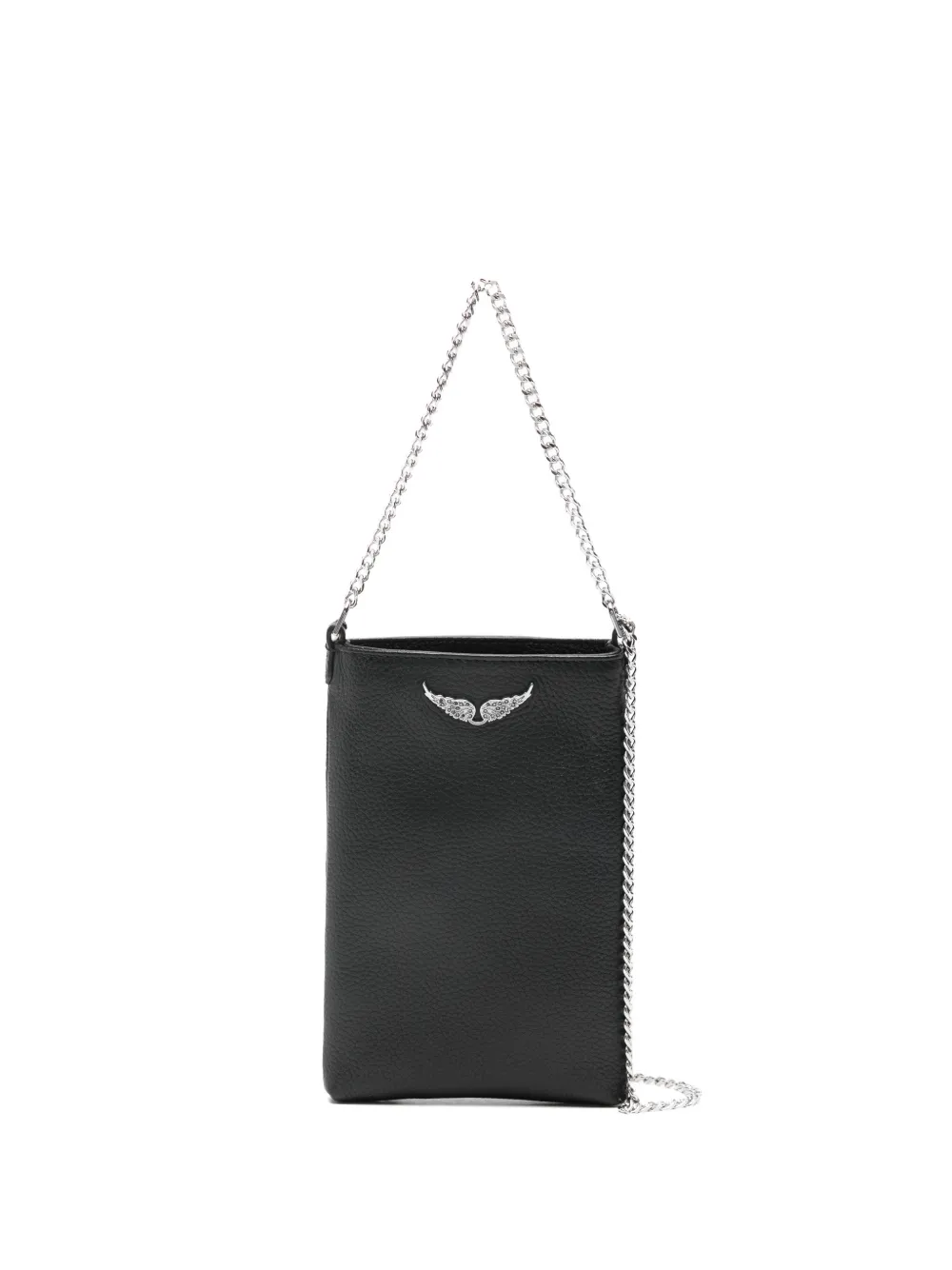 Zadig & Voltaire Rock Phone Pouch, Grained Leather Noir.