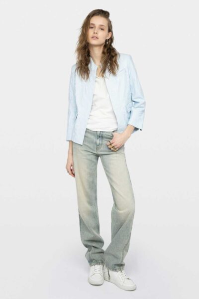 Zadig & Voltaire Veryn Creased Leather Blazer