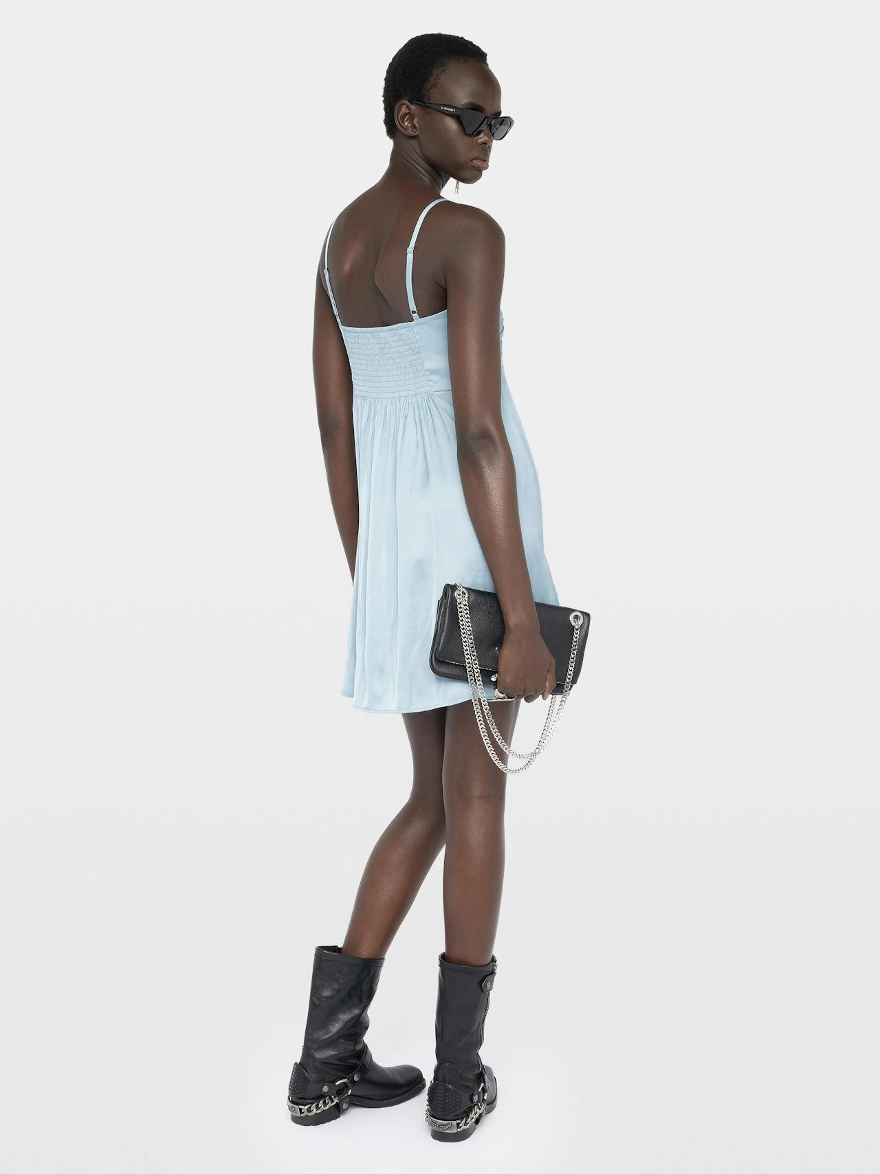wwdr02635_sky_back Zadig & Voltaire Rippies Satin Dress, Sky.