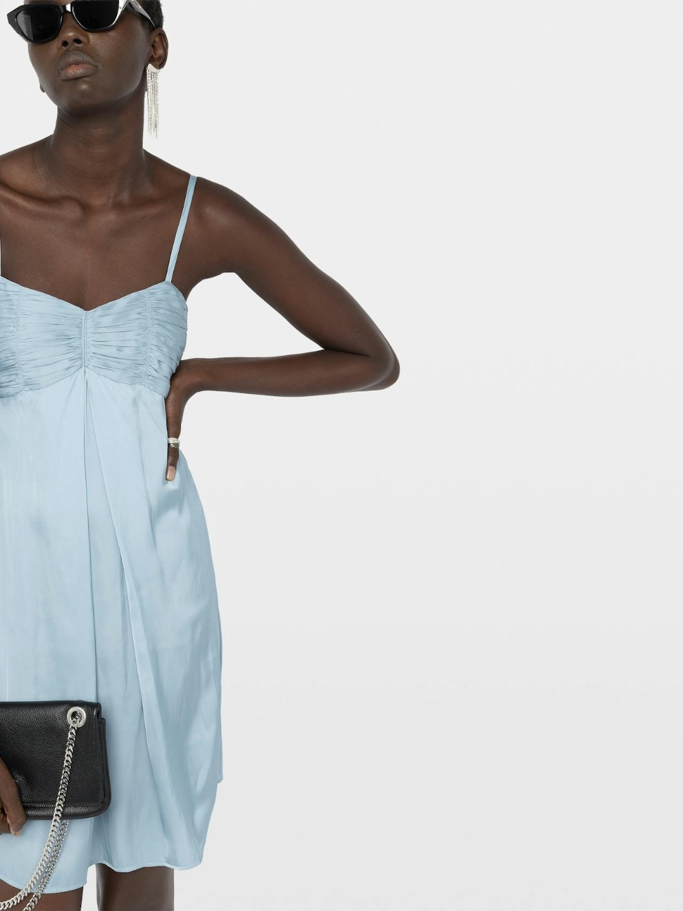 wwdr02635_sky_hover Zadig & Voltaire Rippies Satin Dress, Sky.