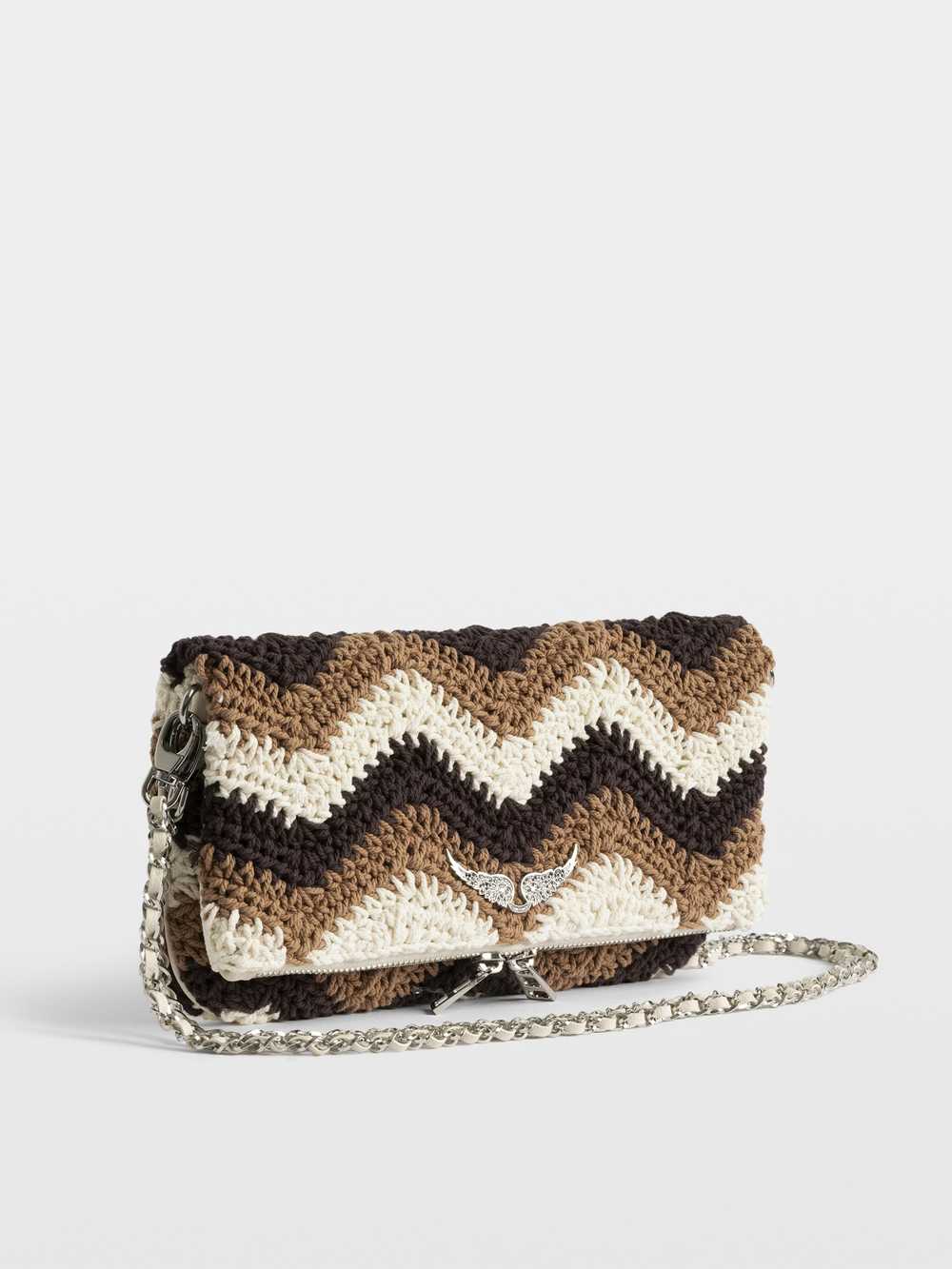 LWBA04211_WOOD_ADDI_1_69ba6d18a8573.jpg Zadig&Voltaire Rock Macramé Clutch, Wood.