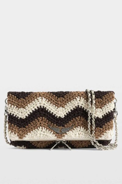 Zadig&Voltaire Rock Macramé Clutch, Wood.
