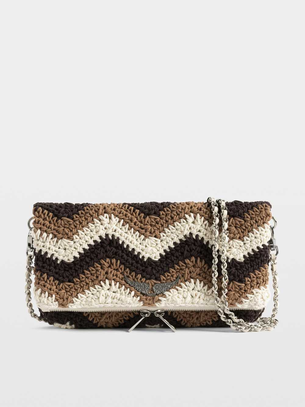 LWBA04211_WOOD_PACKSHOT_69ba6c51692ea.jpg Zadig&Voltaire Rock Macramé Clutch, Wood.