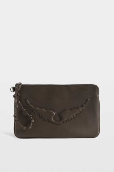 Zadig&Voltaire Angel Clutch, Wood.