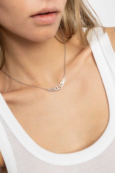 Zadig&Voltaire Peace Necklace, Shiny Silver
