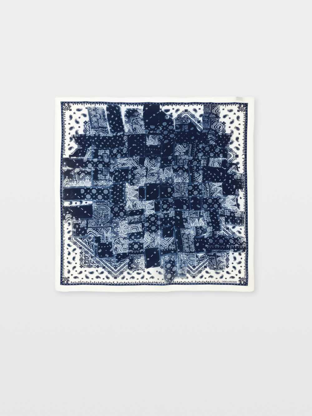 Zadig&Voltaire Blondie 85 Denim Bandana Scarf, Flash.