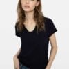 Zadig&Voltaire Fishnet Henley T-shirt, Encre