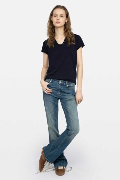 Zadig&Voltaire Fishnet Henley T-shirt, Encre