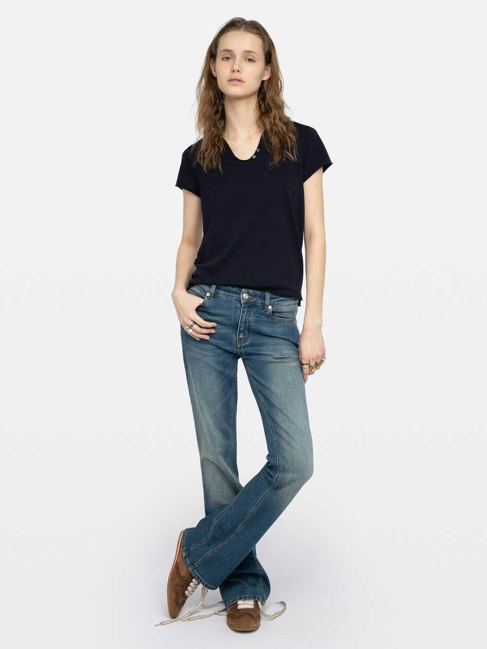 Zadig&Voltaire Fishnet Henley T-shirt, Encre