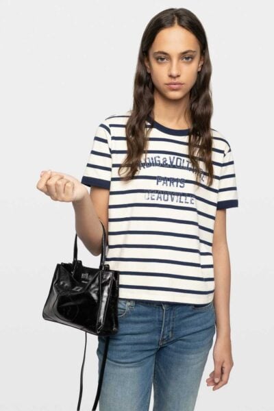 Zadig&Voltaire Jack Mini Vintage Patent Bag, Black.