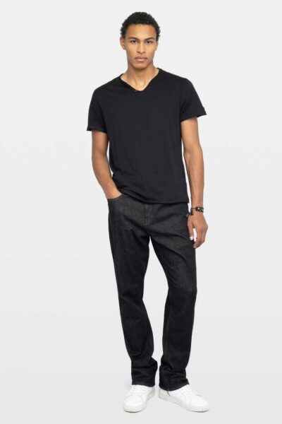 Zadig & Voltaire Monastir Henley T-shirt, Black.
